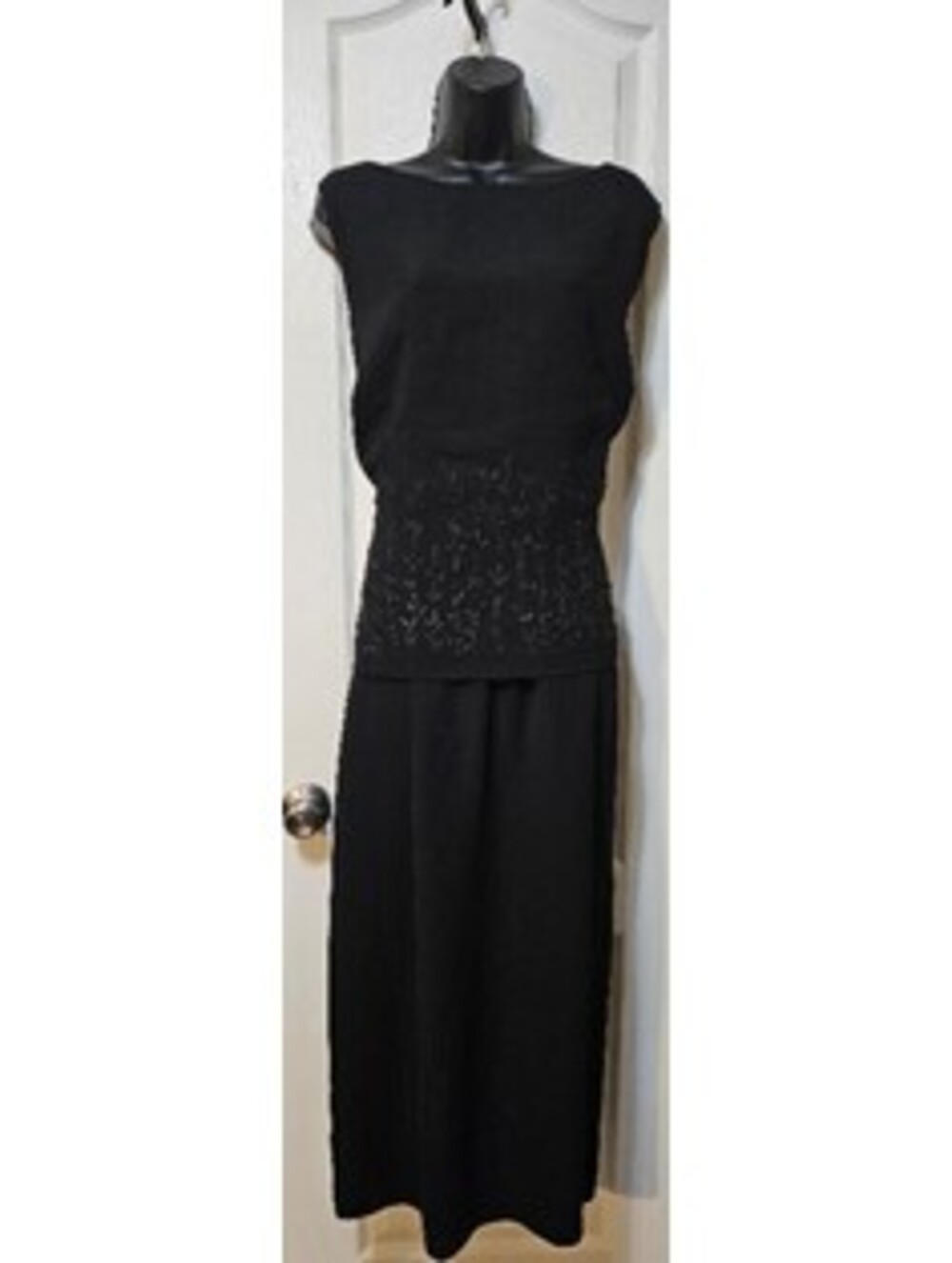 Sheri Martin Vintage Beaded Midi Dress 22W Velvet Noir